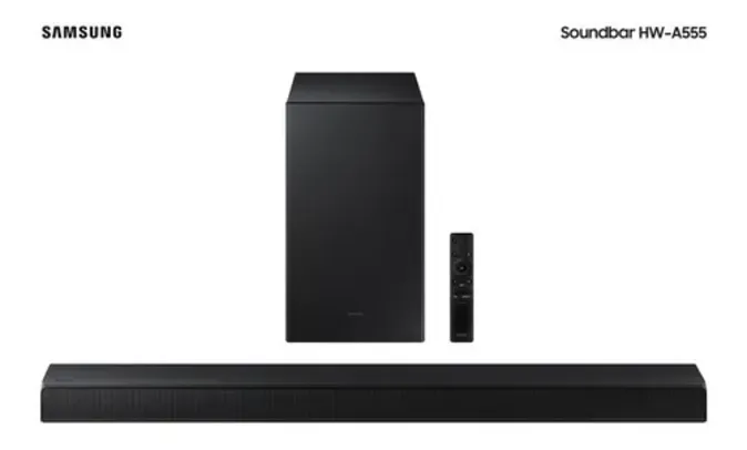 Soundbar Samsung HW-A555 Bluetooth Subwoofer Sem Fio - Preto