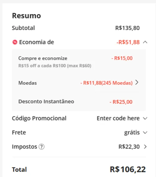 Imagem na descrição da promoção