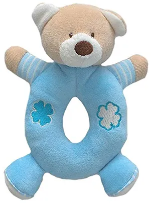 [SUPER R$ 21] - Pelucia Chocalho Urso Zip Azul Bebê