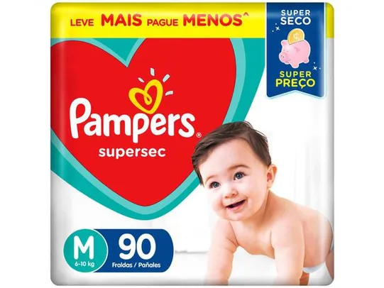 [APP] Fraldas Pampers Supersec M - 90 unidades (4 pacotes) | R$150