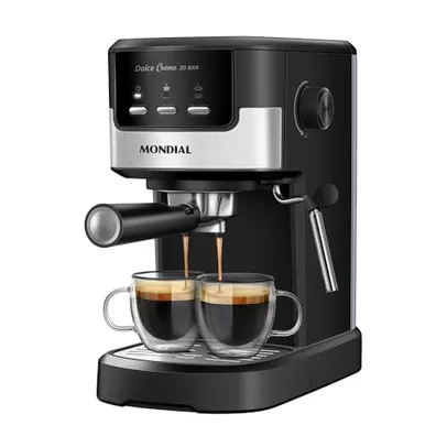 Cafeteira Espresso Dolce Crema 20 Bar, Mondial, Preto/Inox, 1200W, 220V - C-20-EC