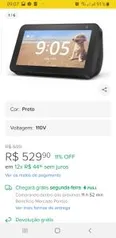 Smart Speaker Amazon Alexa Echo Show 5 Com Tela 5.5'' Preto R$530