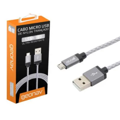 Cabo USB MicroUSB MIC15T 1,5M Cinza Geonav R$10