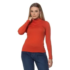 Blusa Canelada Gola Alta Manga Longa 1006c Zipituka Laranja -