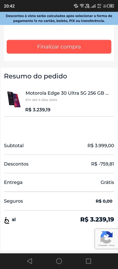 Imagem na descrição da promoção