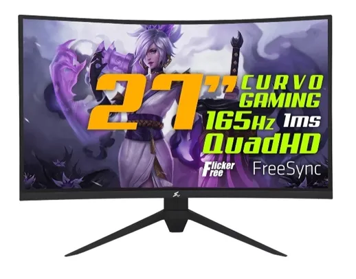 Monitor Gamer SuperFrame Precision, 27 Pol, Curvo, Quad HD, 124.4% sRGB, FreeSync/G-Sync, 1ms, 165Hz, HDMI/DP, SFV2701G