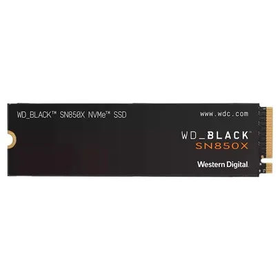 [APP] SSD WD Black SN850X Gaming Storage 2TB, M.2 2280 PCIe GEN4X4, NVMe, Leitura: 7300 MB/s e Gravação: 6600 MB/s, Preto - WDS200T2X0E