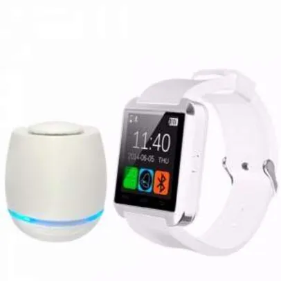 [Casas bahia/IMM] Kit Antenado - Relógio SmartWatch Bluetooth + 1 caixa de som Bluetooth iluminação LED por R$ 59