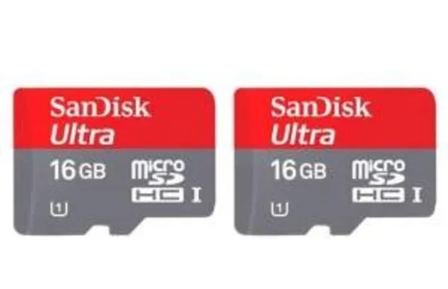 [Peixe Urbano] 2 Cartões de Memória SanDisk Classe 10 de 16 GB + Frete Grátis por R$ 40