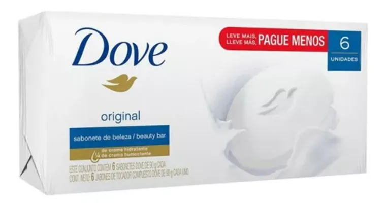 (CARTÃO MERCADO PAGO) Sabonete Em Barra Corporal Dove Original 90g - 6 Unidades