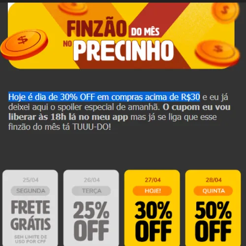 Imagem na descrição da promoção