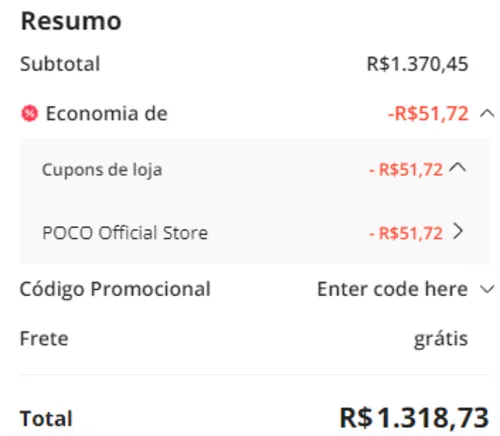 Imagem na descrição da promoção