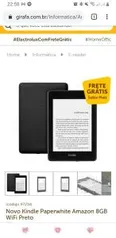 Novo Kindle Paperwhite Amazon 8GB WiFi Preto | R$429