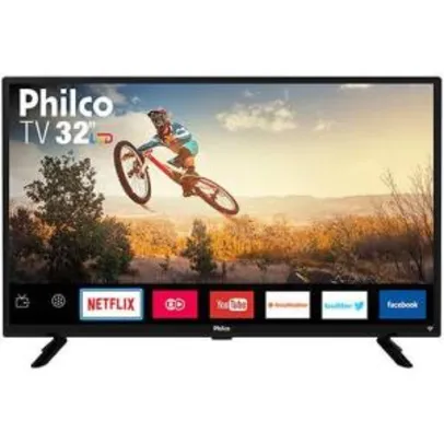 Smart TV LED 32" Philco PTV32G50SN HD com Conversor Digital 2 HDMI 1 USB Wi-Fi Áudio Dolby Preta R$714