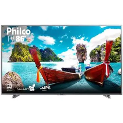 Smart TV LED 86" Philco PTV86e30DSWNT Ultra HD 4k com Conversor Digital 3 HDMI 2 USB Wi-Fi 60Hz - Titânio | R$12.296 (R$11.628 com Ame)