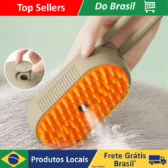 (Enviado do Brasil) Escova elétrica para cães, Escova de pelos de gato, escova para massagem, Pet Grooming, Removendo os pelos 