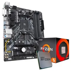 Kit Processador AMD Ryzen 5 1600, Cache 19MB, 3.2GHz + Placa-Mãe Gigabyte B450M DS3H | R$1.254