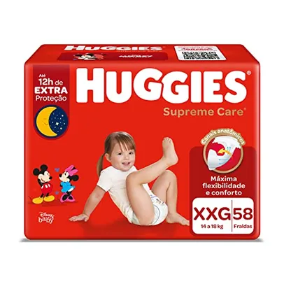 HUGGIES Fralda Supreme Care XXG 58 unidades,Cor: Vermelho