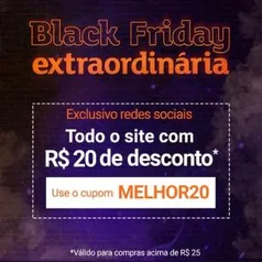 [SHOPTIME] Todo o site com R$ 20,00 desconto + Frete Gratis