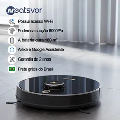 Aspirador Neatsvor X600pro Robô Aspirador De Limpeza e Mop, Sucção forte 6000Pa