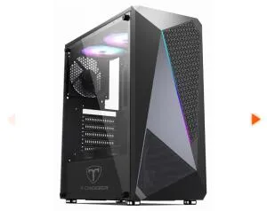 Gabinete Gamer T-Dagger G25B, Mid Tower, RGB, Black, ATX, Sem Fonte, Sem Fan, TGC-G25B - R$209