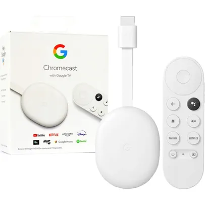 Chromecast 4 Google TV Branco Wi-Fi HDMI 4K