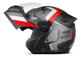 Capacete Robocop Stronger Faster Gladiator Etceter Fosco Cor Cinza/Vermelho Tamanho do capacete 58