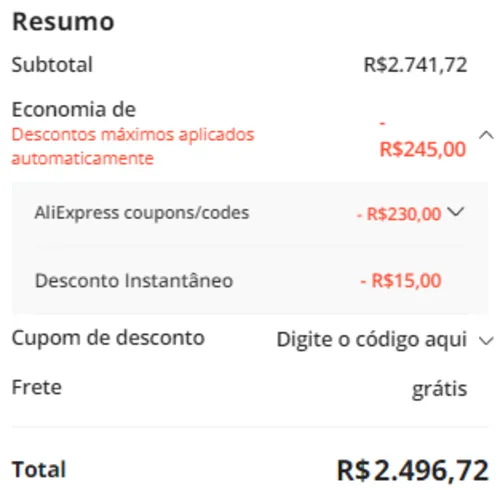 Imagem na descrição da promoção