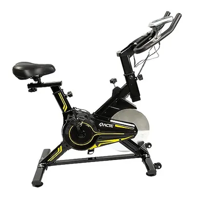 Acte, Bicicleta Para Spinning, Roda Livre 8Kg, Freio Mecânico, Preto e Amarelo