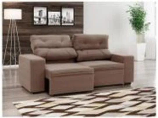 (FRETE R$30) Sofá Retrátil Reclinável 3 Lugares Suede