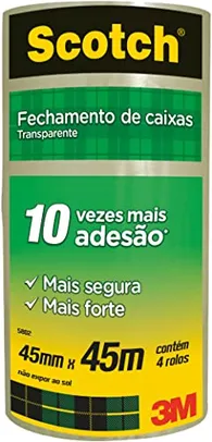 [Rec ] Fita Empacotamento Transparente 45Mm X 45M 4 Unidades, Scotch