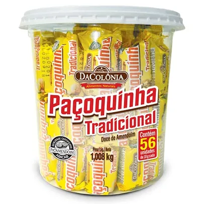 Paçoca Rolha Tradicional Pote C/56 Un Dacolonia