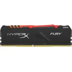 Memória HyperX Fury RGB, 8GB, 3000MHz, DDR4, CL15, Preto | R$ 280