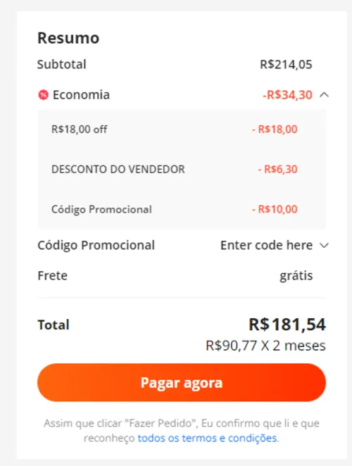 Imagem na descrição da promoção