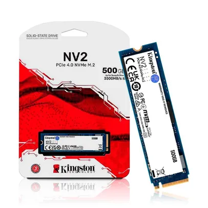 SSD Kingston Nv2, 500GB, M.2 2280, NVME PCIE 4.0 X4, Leitura 3500MB/s E Gravação 2100MB/s - Snv2s/500g