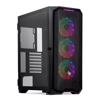 GABINETE GAMER PICHAU GADIT 2 RGB, MID-TOWER, LATERAL DE VIDRO TEMPERADO, COM 3 FANS, PRETO, PG-GDT-