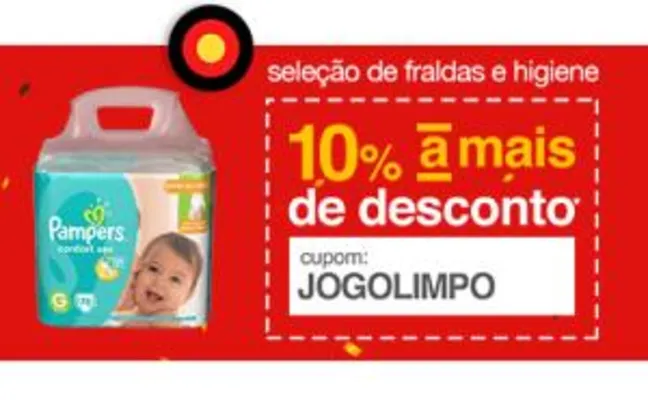 10%OFF Em fraldas e higiene