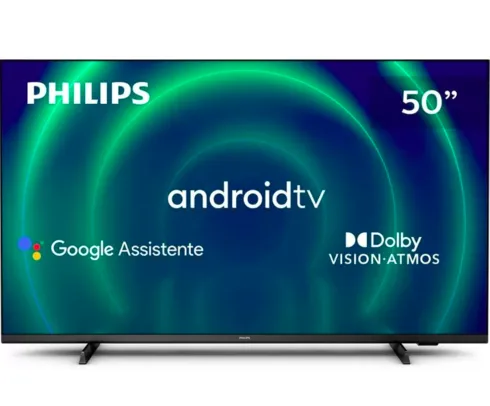 Smart TV 50" UHD 4K Philips 50PUG7406, Android TV, HDR10+, Dolby Vision, Dolby Atmos