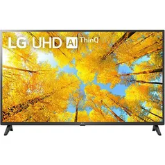 Smart TV LG 43" 4k UHD 43UQ7500 Wi-Fi Bluetooth HDR Thinqai Compatível com Smart Magic Google Alexa