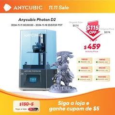 Impressora 3D ANYCUBIC Photon D2 DLP, Algoritmo Duplo e 20 Mil Horas de Vida Útil