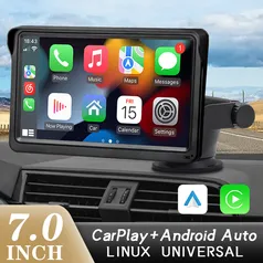 [Taxa Inclusa] Leitor de vídeo multimídia automotivo, Hippcron, CarPlay, Android, Auto, Rádio, 7"