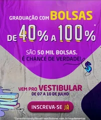 Unopar | Graduação com bolsas de 40% a 100% de desconto 