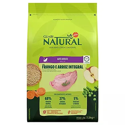 GUABI NATURAL GATO ADULTO FRANGO E ARROZ - 7,5kg