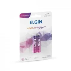 Pilha recarregável AAA elgin 1000 mAh Blister com 2 und Frete grátis APP MAGAZINE LUIZA