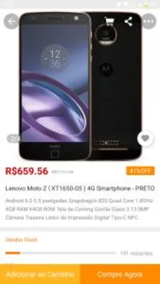 Smartphone Motorola Moto Z 64GB 4G Dual Sim Tela 5.5 - R$ 660