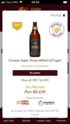 [Loja física - SuperNosso BH-MG] Cerveja Walls 600ML - R$5