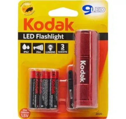 Lanterna 9-LED + 3 Pilhas AAA Palito Comum, Kodak (Frete prime) R$ 9,90