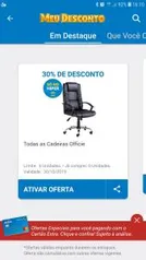 [Loja Física - APP Clube Extra] 30% OFF em Cadeiras de escritório