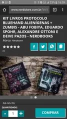 KIT LIVROS PROTOCOLO BLUEHAND ALIENÍGENAS + ZUMBIS - ABU FOBIYA, EDUARDO SPOHR, ALEXANDRE OTTONI E DEIVE PAZOS - NERDBOOKS