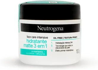 (Rec) Neutrogena® Face Care Intensive Hidratante Matte 3 em 1, 100G, Neutrogena